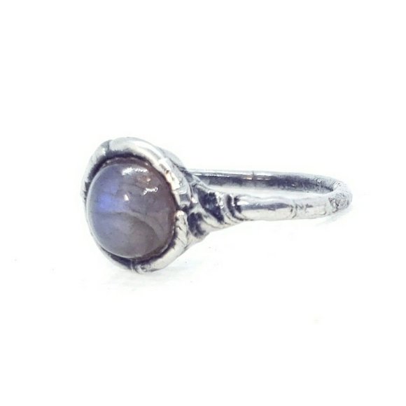 Purple Labradorite crystal ring size 7 - Picture 7 of 12